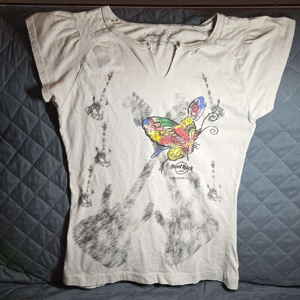 Hard Rock Cafe Washington, D.C Women's Short Sleeve Butterfly Tee
